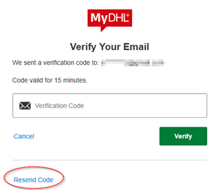 DHL Pass Resend Code